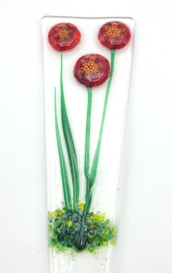 Plant Stake-Red Flowers by Kathy Kollenburn
