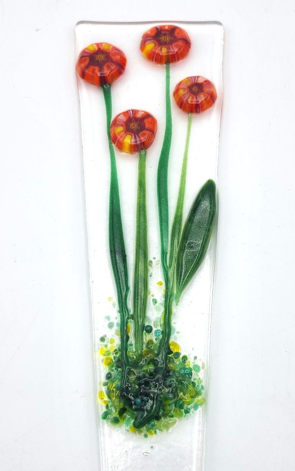 Plant Stake-Red/Yellow Flowers (4) by Kathy Kollenburn