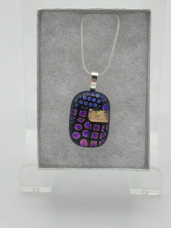 Necklace-Purple Circular/Square Dichroic by Kathy Kollenburn