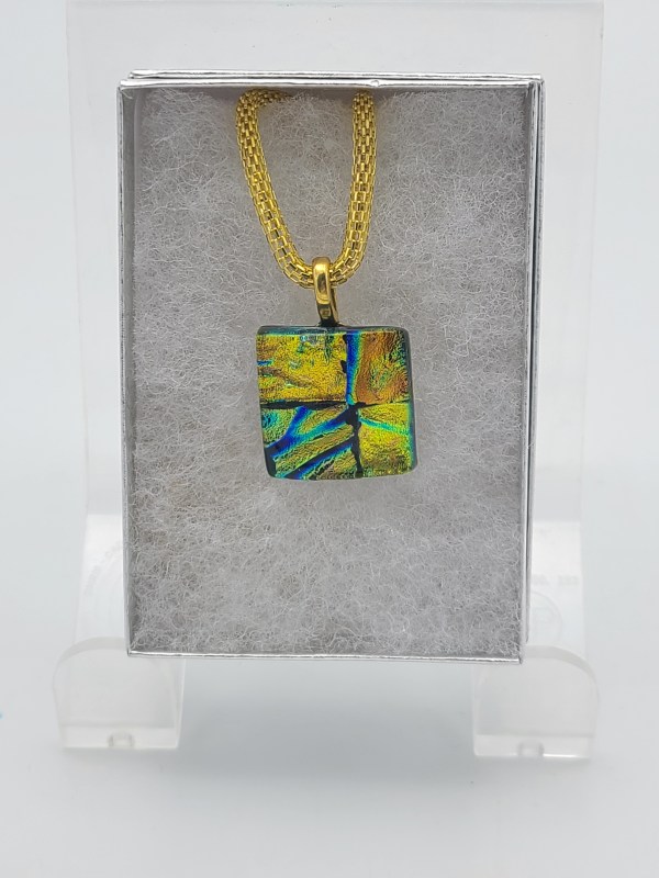 Necklace-Dichroic Golds by Kathy Kollenburn