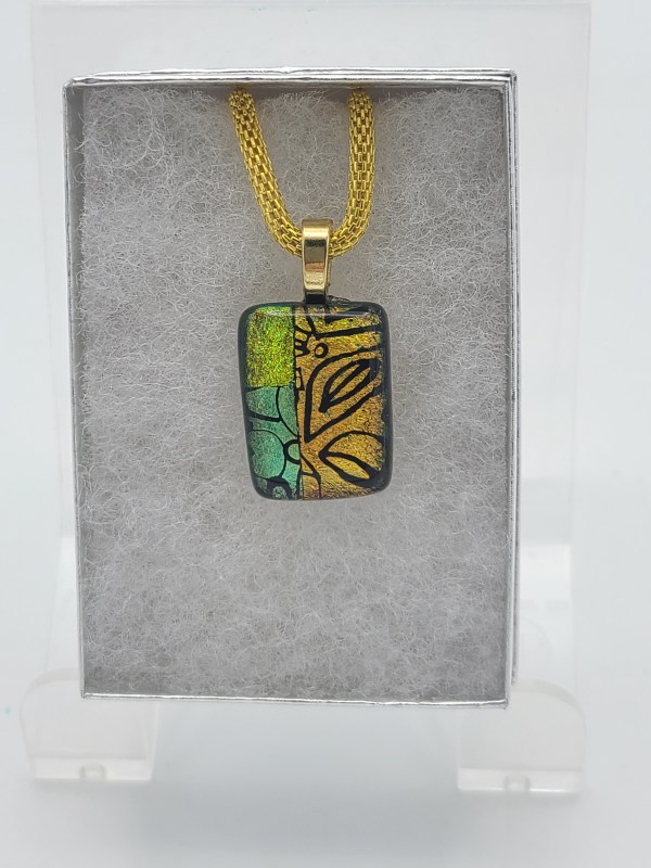 Necklace-Gold Patterned Dichroic by Kathy Kollenburn