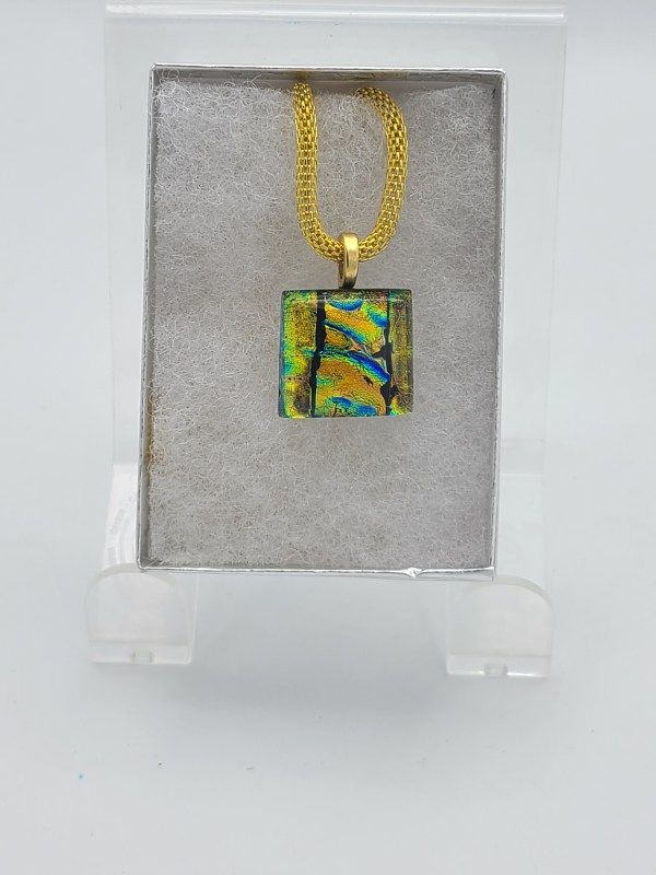 Necklace-Gold Ripple Dichroic by Kathy Kollenburn