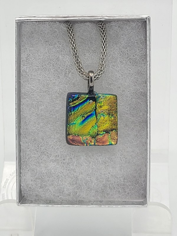 Necklace-Gold Dichroic Ripple by Kathy Kollenburn