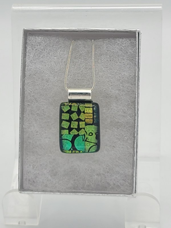 Necklace-Gold Patterned Dichroic by Kathy Kollenburn