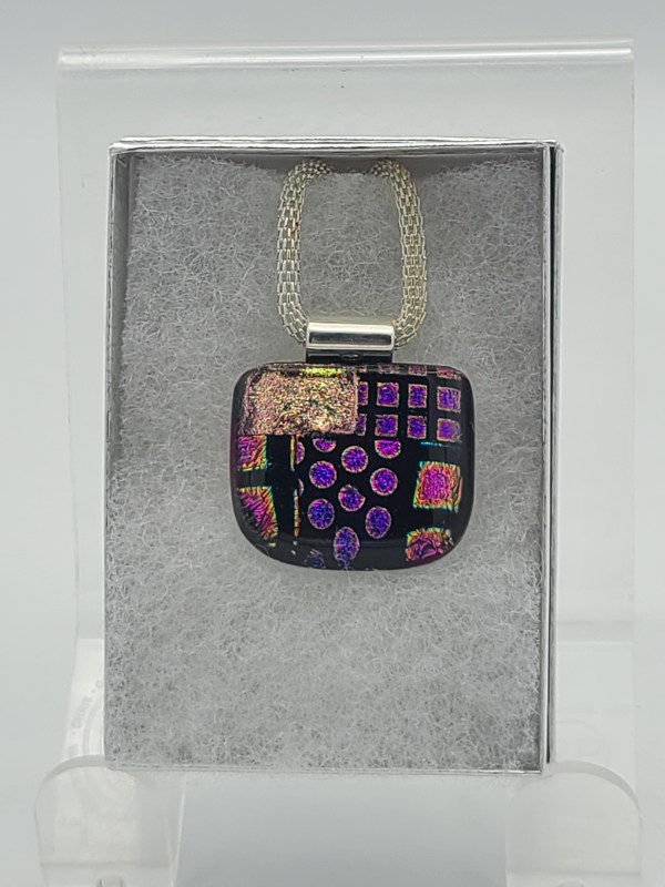 Necklace-Dichroic Patterned Patchwork by Kathy Kollenburn