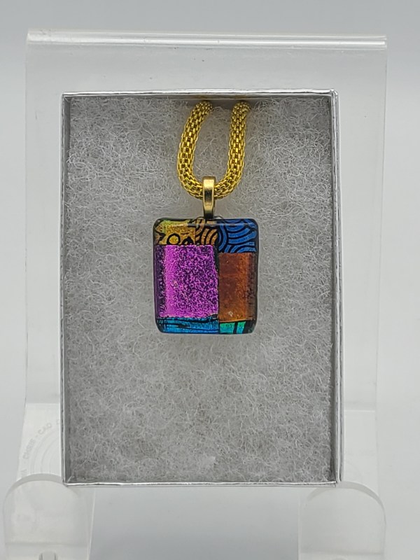 Necklace-Dichroic Quilt by Kathy Kollenburn