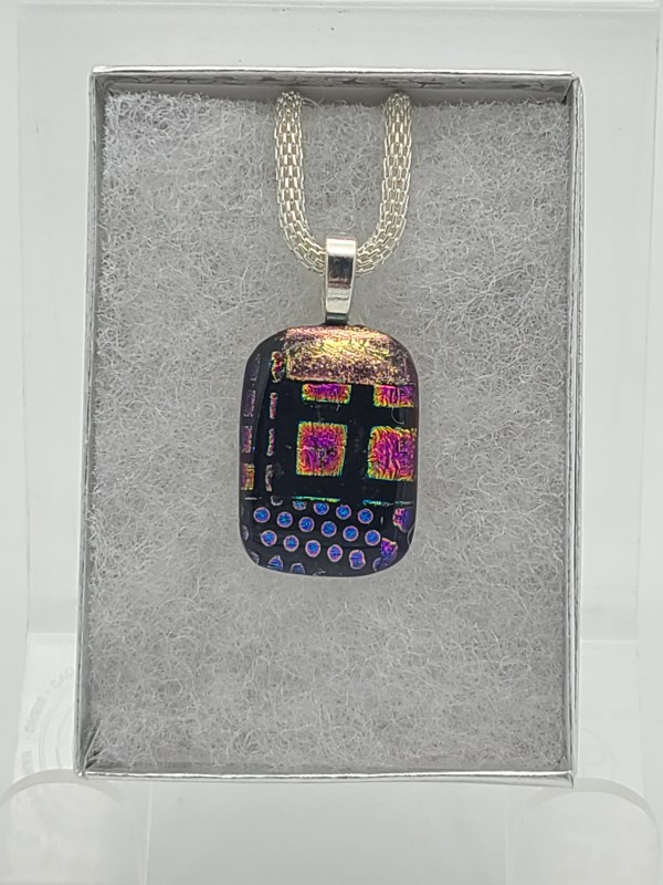 Necklace-Dichroic Squares and Circles by Kathy Kollenburn