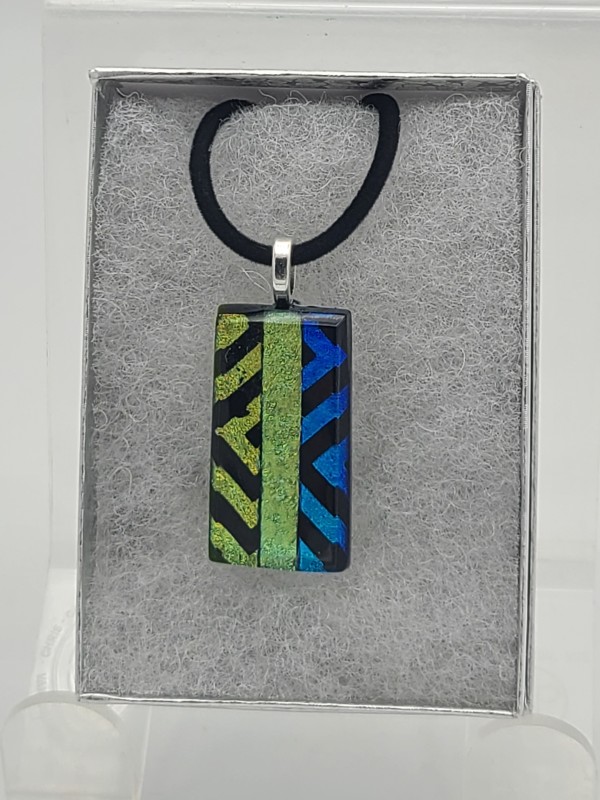 Necklace-Dichroic Chevrons with Stripe by Kathy Kollenburn