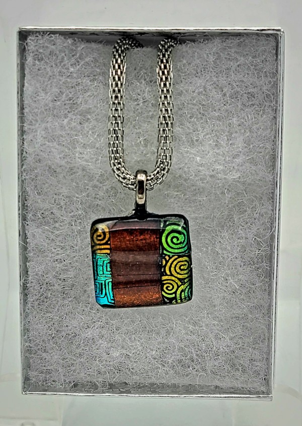 Necklace-Copper and Gold Dichroic by Kathy Kollenburn