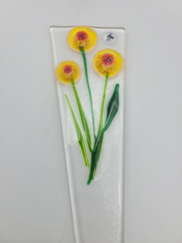 Plant Stake-Yellow Flower Trio by Kathy Kollenburn