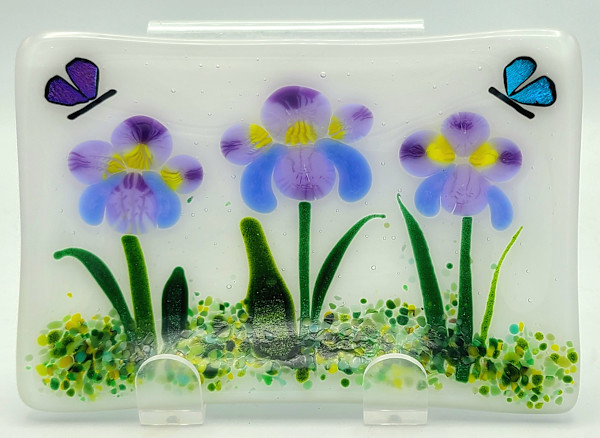 Soap Dish/Spoon Rest-Irises by Kathy Kollenburn