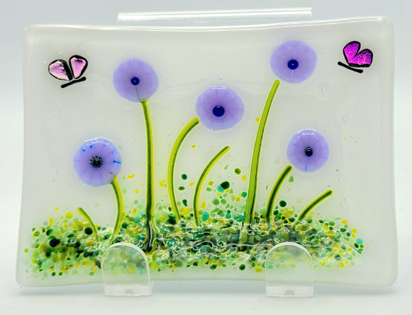 Soap Dish/Spoon Rest-Neo Lavender Flowers by Kathy Kollenburn