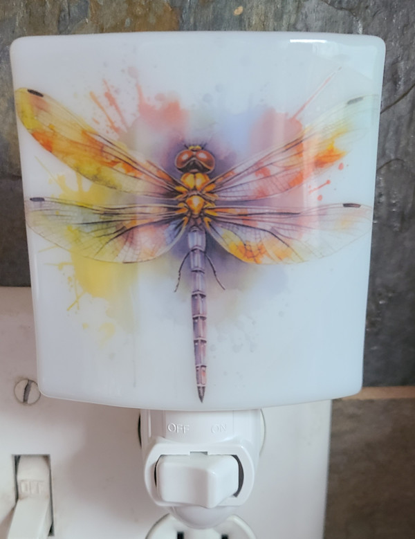 Nightlight-Watercolor Dragonfly by Kathy Kollenburn