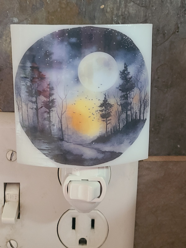 Nightlight-Moonlight Mountain Forest by Kathy Kollenburn
