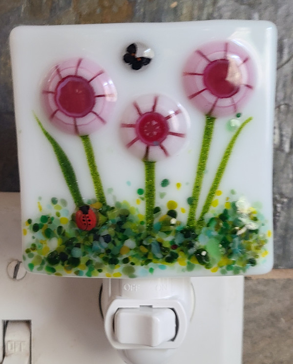 Nightlight-Pink Flowers by Kathy Kollenburn