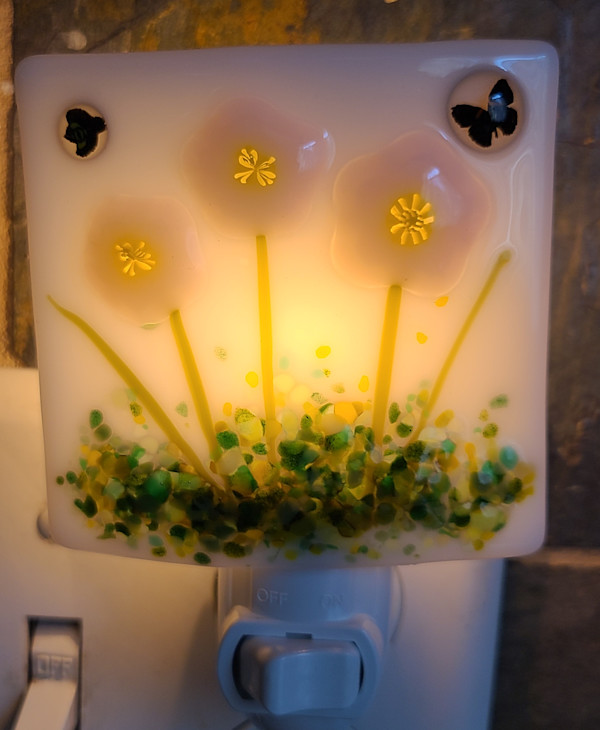 Nightlight-Pink Flowers by Kathy Kollenburn