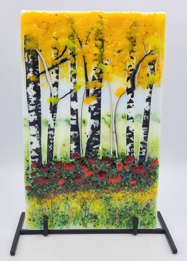 Birch Tree Autumn Scene with Stand by Kathy Kollenburn