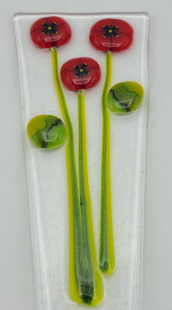 Plant Stake-Red Poppies by Kathy Kollenburn