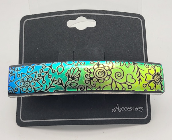Barrette-Meandering Vine Dichroic by Kathy Kollenburn