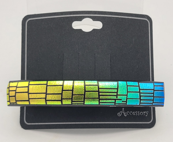 Barrette-Rectangle Pattern on Gold to Blue Dichroic by Kathy Kollenburn