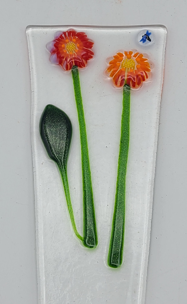 Plant Stake-Oranange and Yellow Dahlias by Kathy Kollenburn
