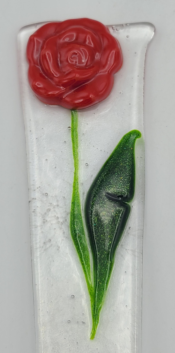Plant Stake-Red Rose by Kathy Kollenburn