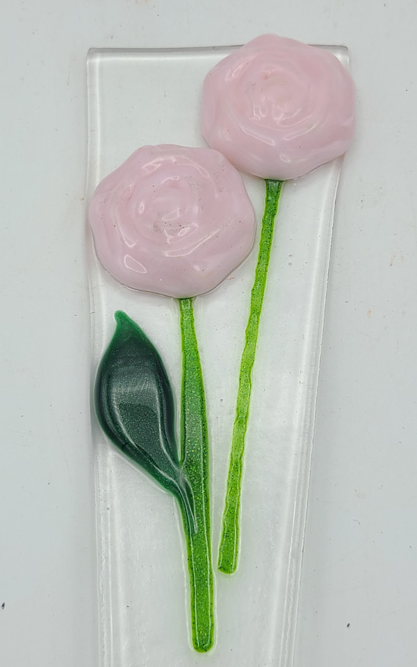 Plant Stake-Pink Roses by Kathy Kollenburn