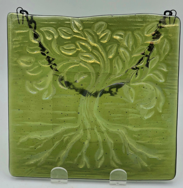 Garden Hanger-Tree of Life, Small in Green Irid by Kathy Kollenburn