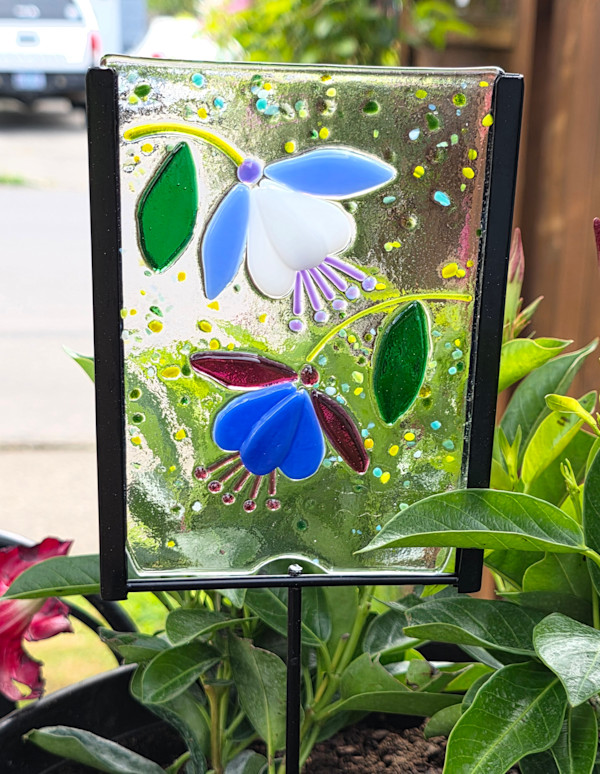 Garden Stake-Fuchsias by Kathy Kollenburn