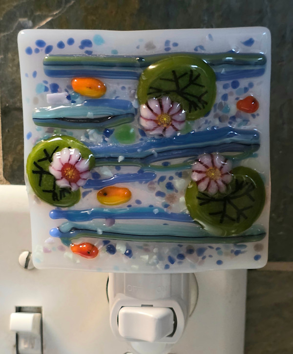Nightlight-Garden Pond with Water Lilies by Kathy Kollenburn