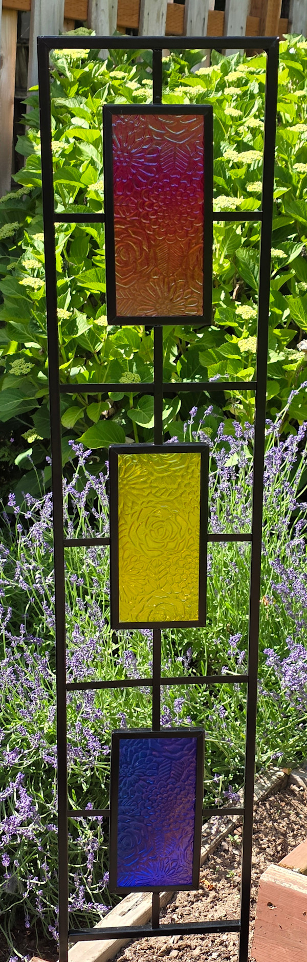 Trellis-with Colored Impressed Botanical Panels by Kathy Kollenburn