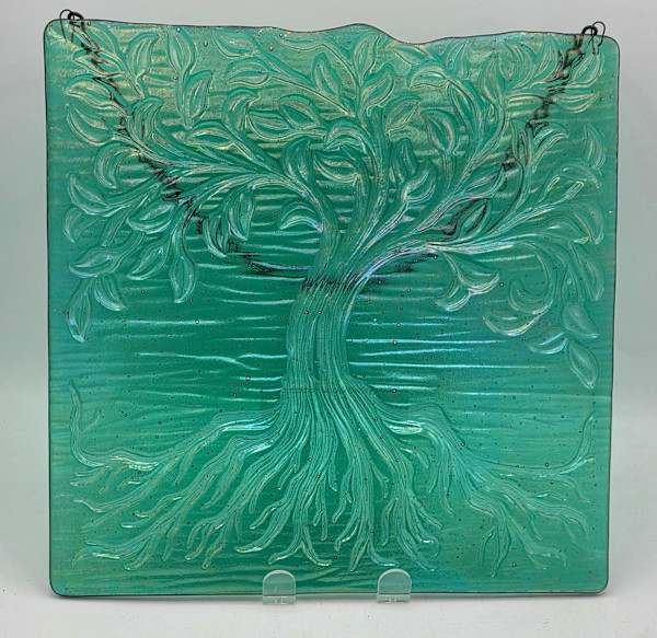 Garden Hanger-Tree of Life, Emerald Green Irid by Kathy Kollenburn