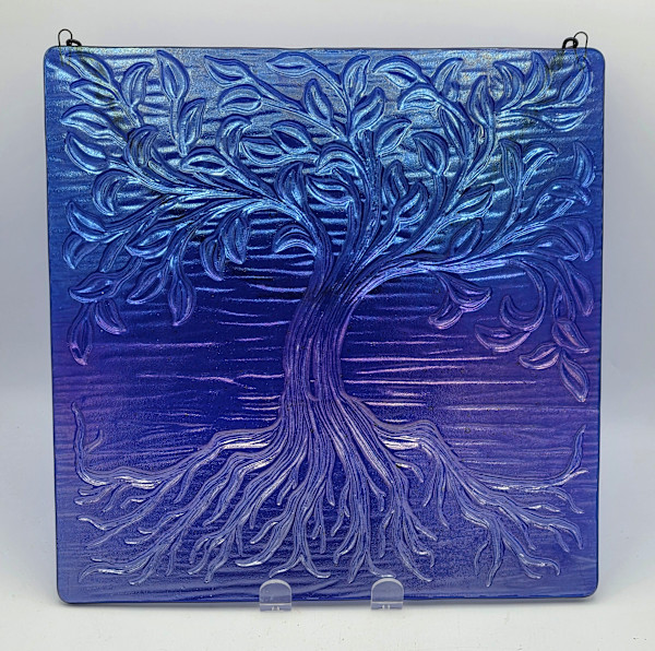 Garden Hanger-Tree of Life, Cobalt Blue Irid by Kathy Kollenburn