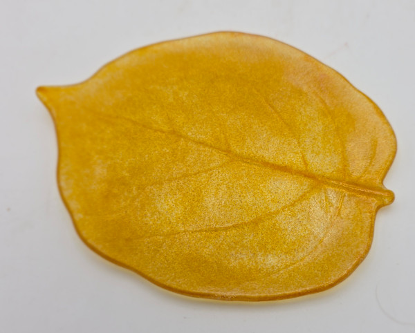 Kiwi Leaf Plate in Golds by Kathy Kollenburn