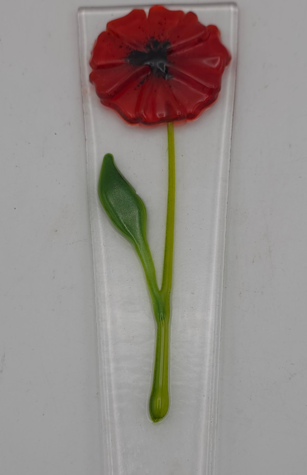 Plant Stake-Red Poppy by Kathy Kollenburn