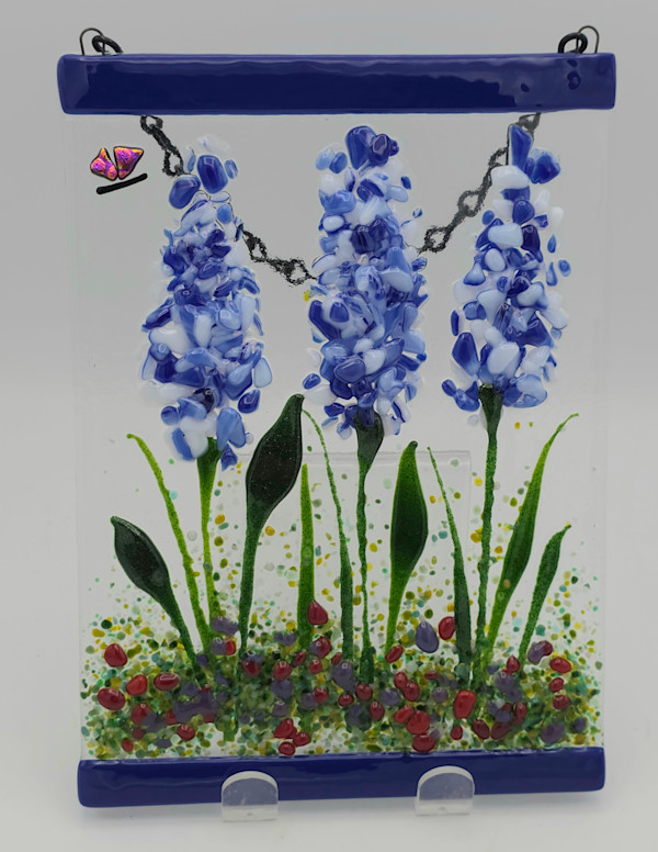 Garden Hanger-Blue/White Delphinium Trio by Kathy Kollenburn