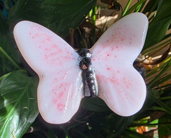 Plant Pick-Butterfly, Medium in Pinks by Kathy Kollenburn