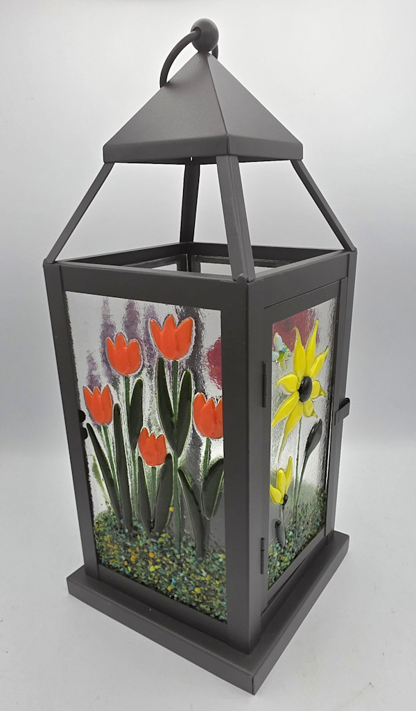 Lantern with Botanical Panels by Kathy Kollenburn