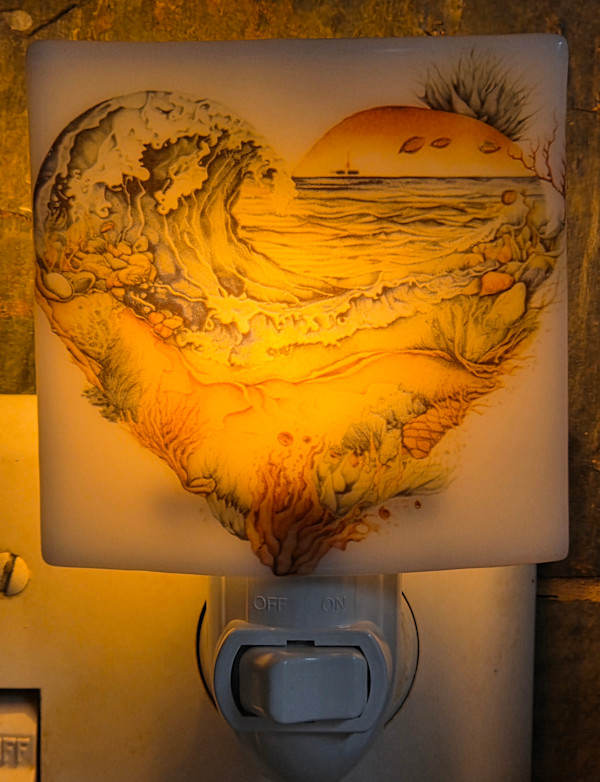 Nightlight-Blue Beach Heart by Kathy Kollenburn