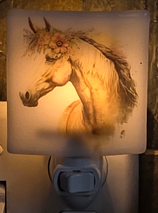 Nightlight-Horse with Flowers by Kathy Kollenburn