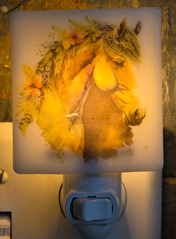 Nightlight-Horse with Flowers by Kathy Kollenburn