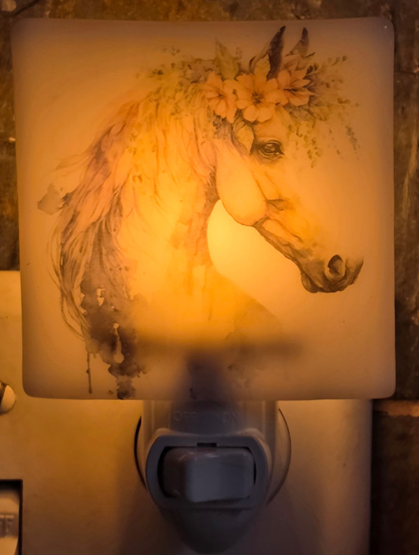 Nightlight-Horse with Flowers by Kathy Kollenburn