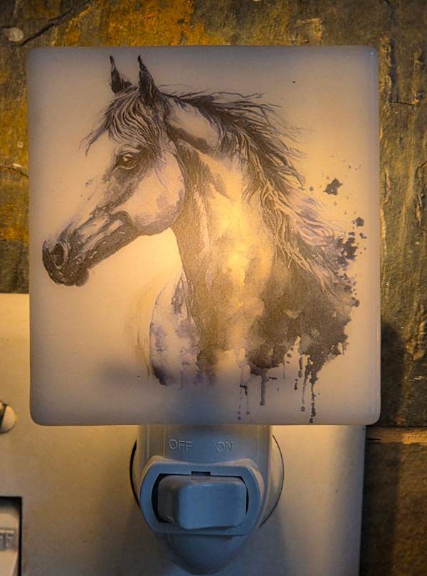 Nightlight-Black Horse by Kathy Kollenburn