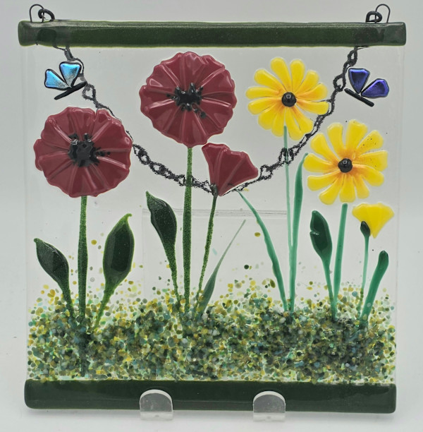 Garden Hanger-Red Poppies and Yellow Daisies by Kathy Kollenburn