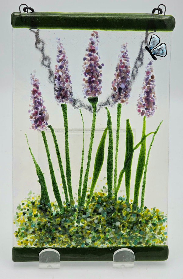 Garden Hanger-Lavemder with Silver Butterfly by Kathy Kollenburn