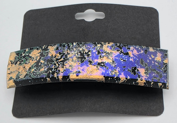 Barrette-Splatter Pattern Dichroic in Salmon/Purple/Black by Kathy Kollenburn