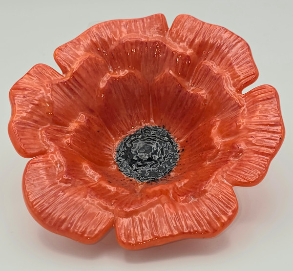 Poppy Bowl, Orange Opal by Kathy Kollenburn, Image 12.