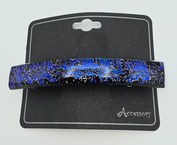 Barrette-Blue Splatter Dichroic Pattern by Kathy Kollenburn, Image 2.
