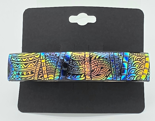 Barrette-Tribal Dichroic by Kathy Kollenburn