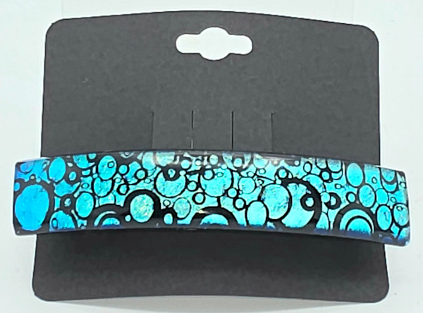 Barrette-Bubble Turquoise Dichroic by Kathy Kollenburn